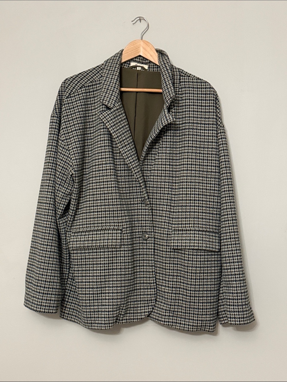 Madewell Oversized Knit Houndstooth Blazer Women’s XL Career Office Jacket - Picture 2 of 9
